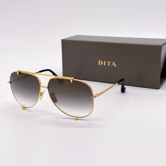 NEW DITA TALON-23007-D 18K GOLD GREY UNISEX TITANIUM SUNGLASSES DITA - Picture 3 of 16